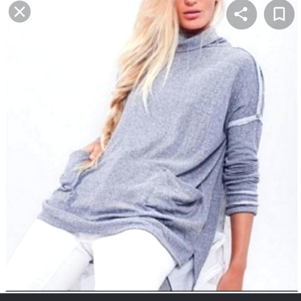 WE the Free Flight Cotton Turtleneck Pull Over Sweatshirt XS